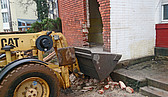 Abbrucharbeiten am bestehenden Gebäude